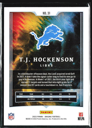 2022 Panini Origins - Orange #31 T.J. Hockenson /299