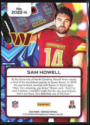 2022 Panini Certified - 2022 #2022-4 Sam Howell (RC)