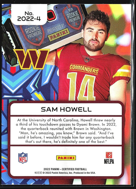 2022 Panini Certified - 2022 #2022-4 Sam Howell (RC)