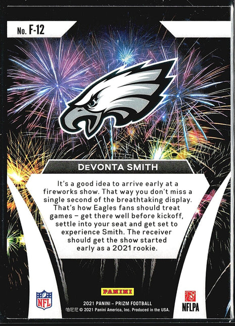 2021 Panini Prizm - Fireworks #F-12 Devonta Smith (RC)