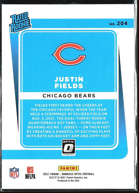 2021 Donruss Optic Rated Rookie Justin Fields #204