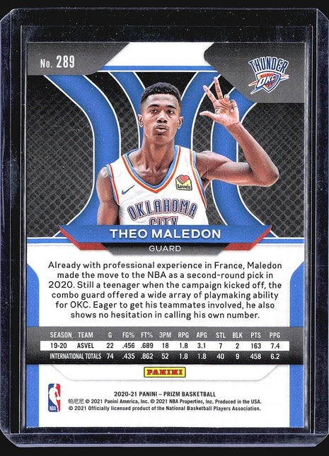 2020-21 Panini Prizm - #289 Théo Maledon (RC)