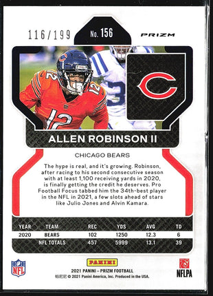2021 Panini Prizm - Blue Wave Prizm #156 Allen Robinson /199