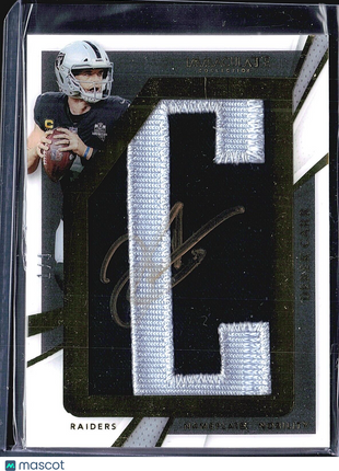 2021 Derek Carr Immaculate Nameplate Nobility Letter Patch Auto /4