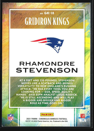 2021 Panini Chronicles - Gridiron Kings #GK-18 Rhamondre Stevenson (RC)