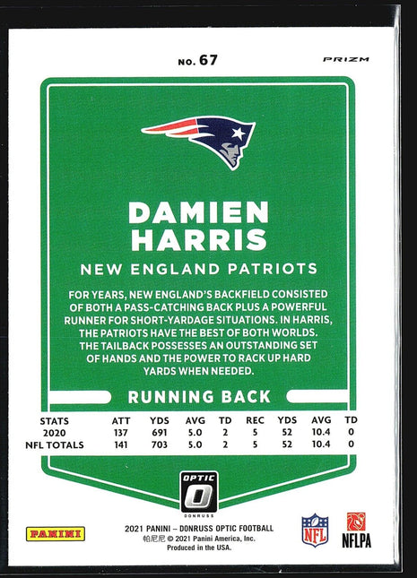 2021 Panini Optic Holo Damien Harris #67