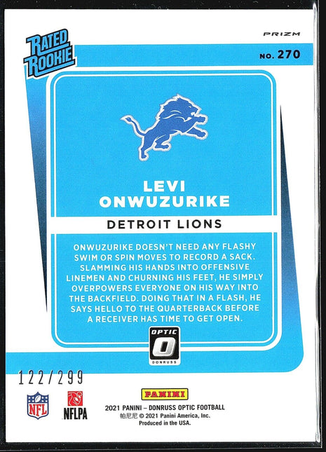 2021 Panini Optic Blue /299 Levi Onwuzurike #270