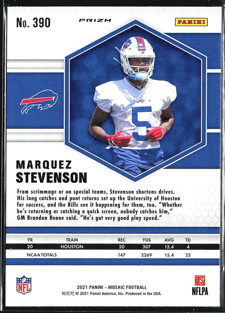 2021 Panini Mosaic Silver Rookies #390 Marquez Stevenson (RC)