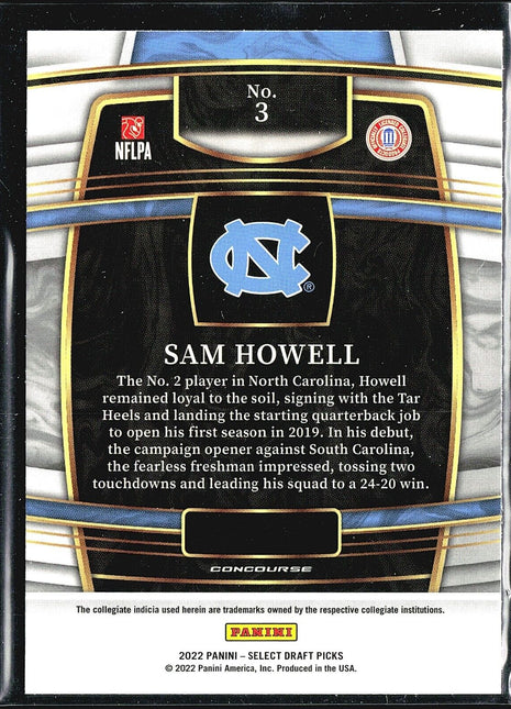 2022 Panini Select Draft Rc Sam Howell #3