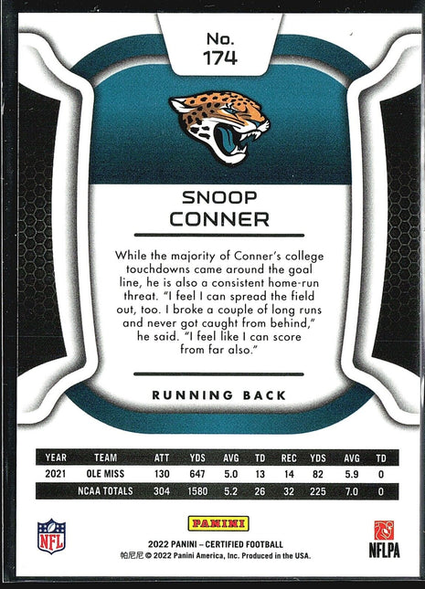 2022 Panini Certified - Rookies #174 Snoop Conner /275 (RC)