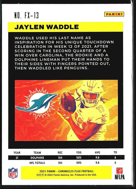 2021 Panini Chronicles - Flux Rookies #FX-13 Jaylen Waddle (RC)