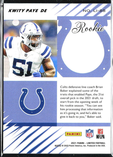 2021 Panini Limited - 2000 Limited Tribute Rookies #LI-88 Kwity Paye (RC)