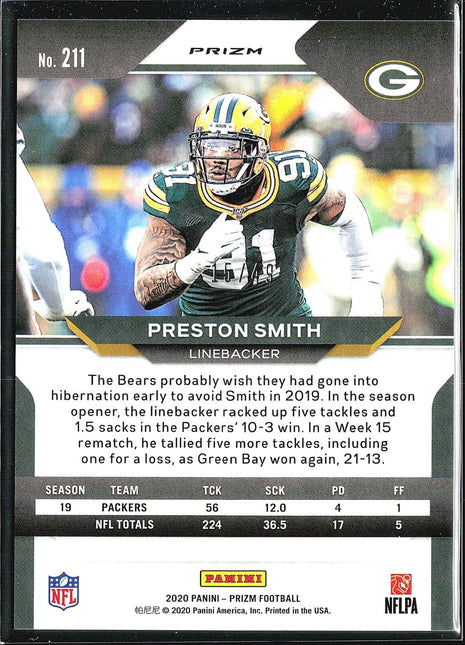 2020 Panini Prizm Red Yellow /49 #211 Preston Smith