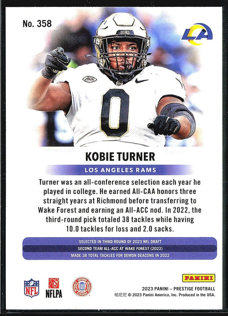 2023 Panini Prestige Xtra Points Rookies #358 Kobie Turner (RC)