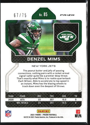 2021 Panini Prizm Green scope #85 Denzel Mims /75