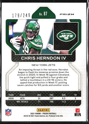 2021 Panini Prizm Orange /249 #87 Chris Herndon IV