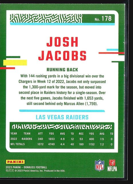 2023 Panini Donruss Red Press Proof #178 Josh Jacobs