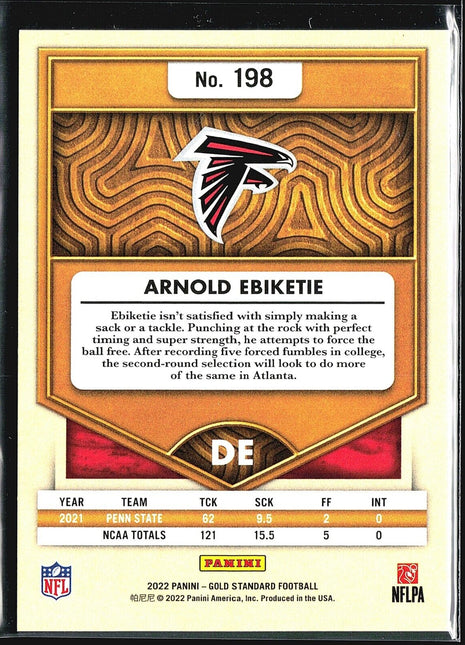 2022 Panini Gold Standard - Rookies #198 Arnold Ebiketie /75 (RC)