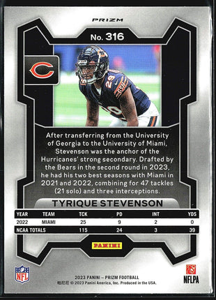 2023 Panini Prizm Silver Rookies #316 Tyrique Stevenson (RC)
