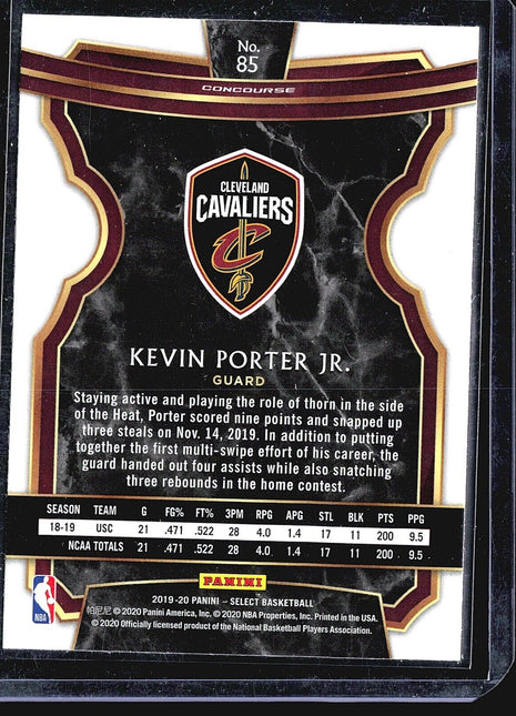 2019-20 Panini Select Kevin Porter Jr. #85 Concourse Rc