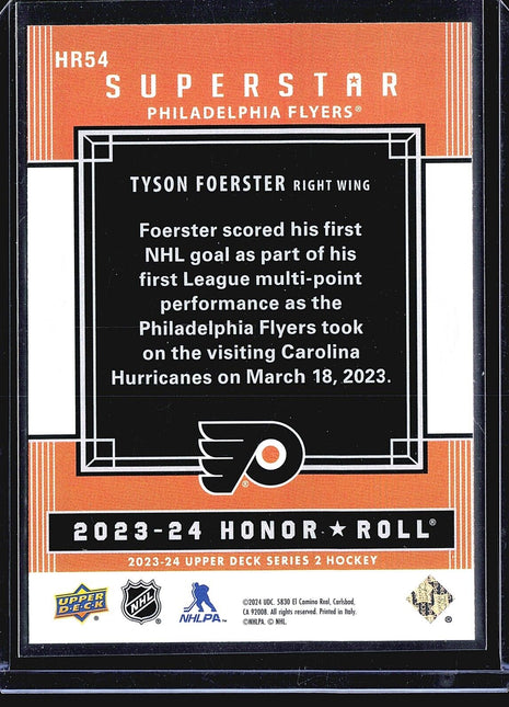 2023-24 Upper Deck Series 2 - Honor Roll #HR54 Tyson Foerster (RC)