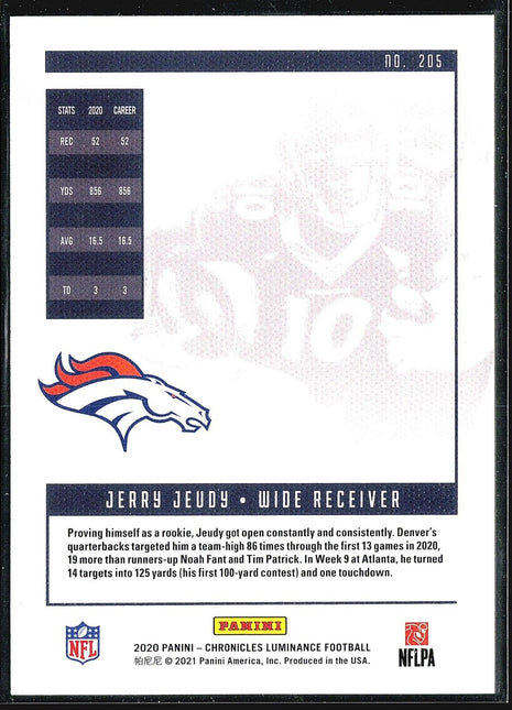 2020 Panini Chronicles - Luminance Update Rookies #205 Jerry Jeudy (RC) Blue /99