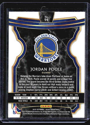 2019-20 Panini Select - Concourse #94 Jordan Poole (RC)