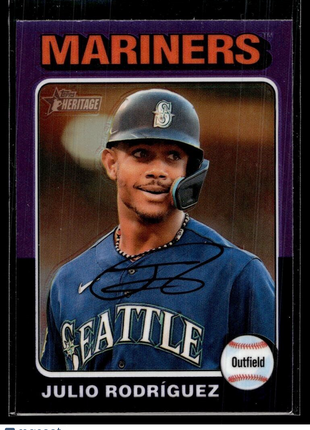 2024 HERITAGE PURPLE REFRACTOR JULIO RODRIGUEZ MARINERS