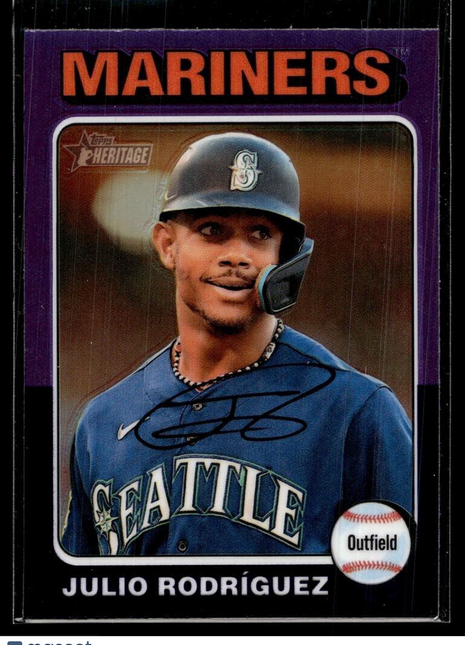 2024 HERITAGE PURPLE REFRACTOR JULIO RODRIGUEZ MARINERS