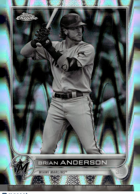 2022 TOPPS CHROME BLACK WHITE RAYWAVE 138 Brian Anderson - Miami Marlins