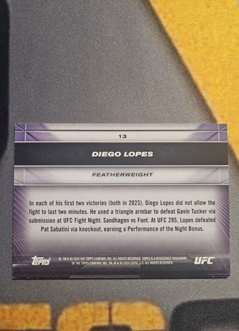 2024 Topps UFC Knockout Diego Lopes Red Rc /25 #13