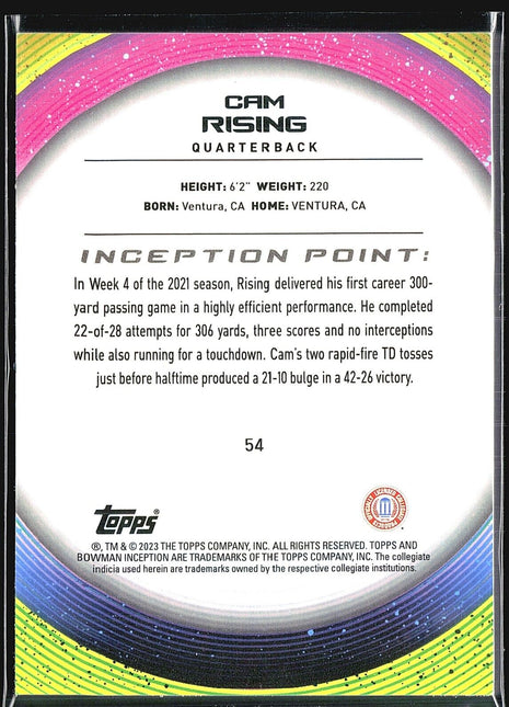 2022-23 Bowman U Inception Cam Rising #54
