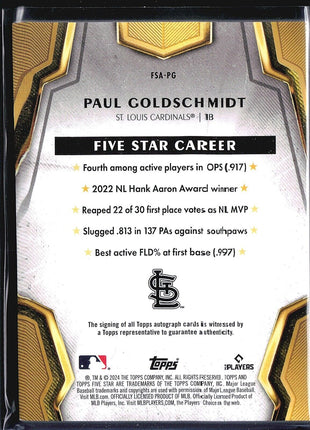 2024 Topps Five Star Paul Goldschmidt #75 Auto