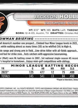 2024 Bowman Chrome - #26 Jackson Holliday (RC)