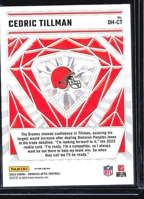2023 Panini Optic Diamond Hands Cedric Tillman #DH-CT Holo
