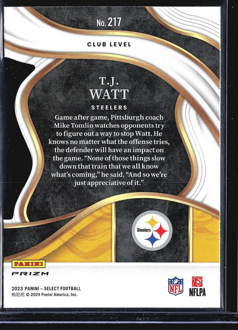 2023 Panini Select Red Yellow Die Cut T.J. Watt #217