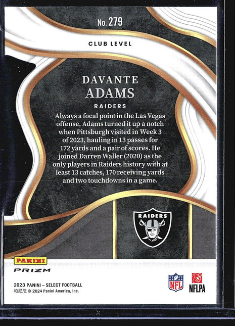 2023 Panini Select Red Yellow Die Cut Davante Adams #279