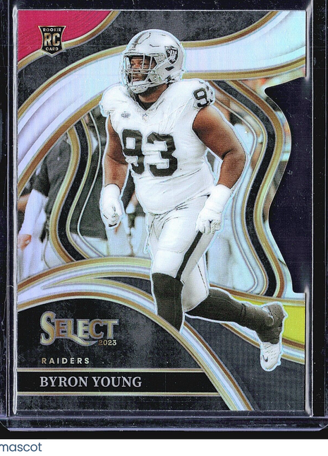 2023 Panini Select - Club Level Red & Yellow Prizm Die-Cut #290 Byron Young (RC)