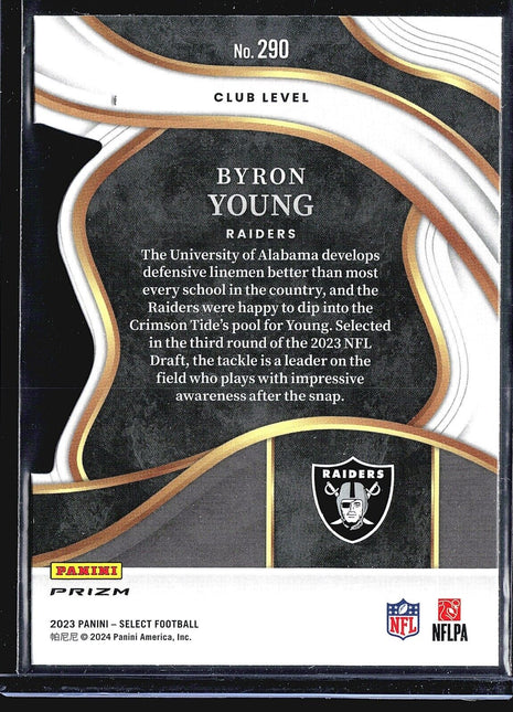 2023 Panini Select - Club Level Red & Yellow Prizm Die-Cut #290 Byron Young (RC)