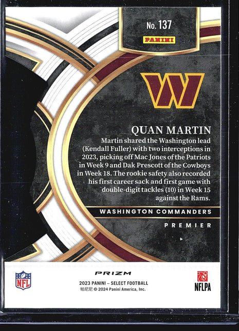 2023 Panini Select - Premier Level #137 Jar'Tavius Martin (RC) Die Cut