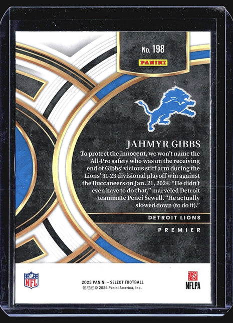 2023 Panini Select - Premier Level #198 Jahmyr Gibbs (RC)