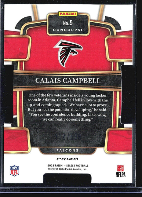 2023 Panini Select Green Die Cut Calais Campbell #5 /599