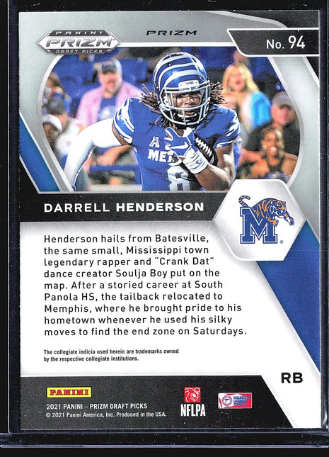 2021 Panini Prizm Draft Picks - #94 Darrell Henderson Green