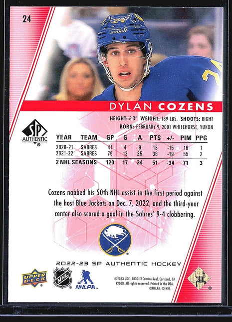 2022-23 SP Authentic - #24 Dylan Cozens Limited