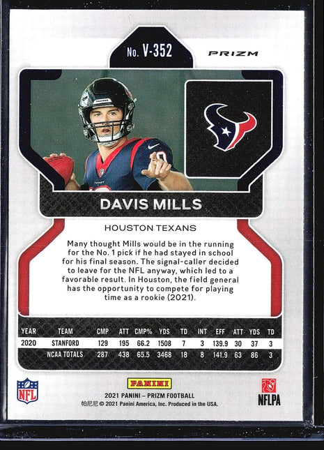 2021 Panini Prizm - Rookie Variation Silver Prizm #V-352 Davis Mills (RC)