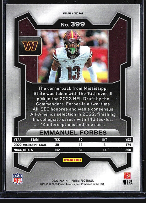 2023 Panini Prizm - Rookies Disco Prizm #399 Emmanuel Forbes (RC)