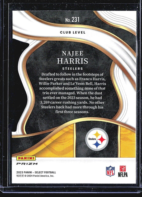 2023 Panini Select Die Cut Red yellow Najee Harris #231