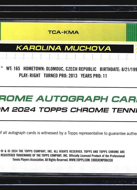 2024 Topps Chrome Tennis Orange Auto Karolina Muchova #TCA-KMA /25