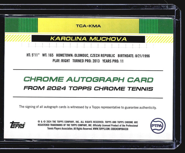 2024 Topps Chrome Tennis Orange Auto Karolina Muchova #TCA-KMA /25