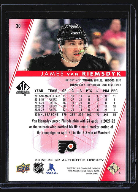 2022-23 SP Authentic - #30 James van Riemsdyk Limited